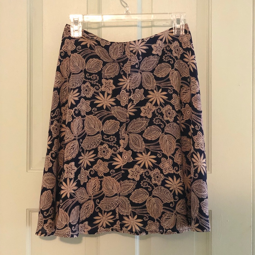 Navy Blue and Tan Skirt